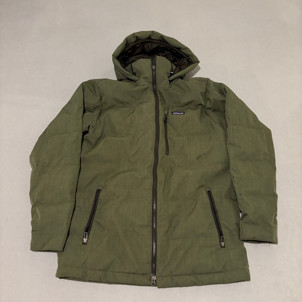 Patagonia Mens Double Down Parka‎ Jacket Olive Green Medium Winter Insulated
